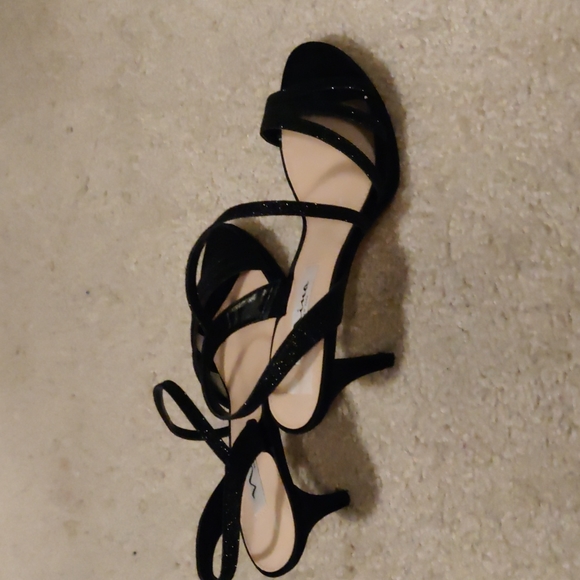 Nina Black Slingback Mesh heel sandals - Picture 2 of 5